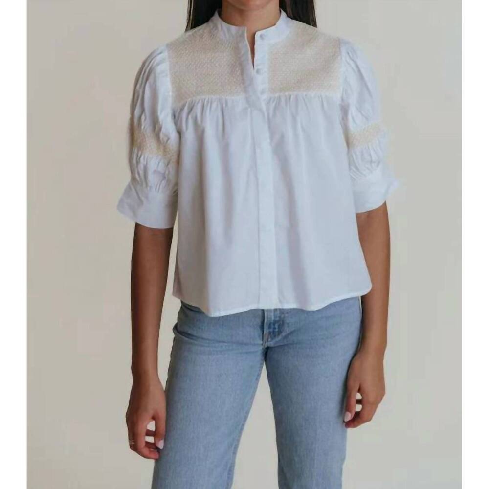 NEW LAROQUE sutton top in white